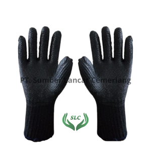 ถุงมือยางเพื่อความปลอดภัยป้องกันรอยขีดข่วนสีดำ - Product Image 5