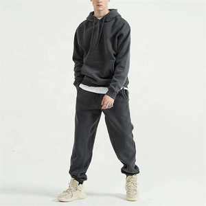 Ensemble de survêtement en coton extensible quadridirectionnel, léger, écologique, à capuche, long, uni, grande taille pour homme, pour l'hiver - Product Image 6