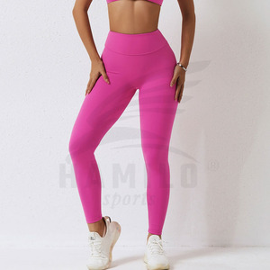 Leggings de yoga fitness personnalisés de qualité supérieure pour femmes pantalon serré à motif solide avec fermeture à la taille élastique - Product Image 5