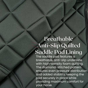 Tapis de selle professionnel élégant en satin pour cheval avec mousse de confort pour le dressage et le saut anti-dérapant pour l'équitation en purée respirante - Product Image 6