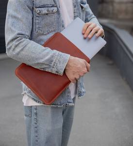 Custom Monogrammed Genuine Leather <b>Laptop</b> <b>Sleeve</b> Personalized Envelope Gift for Her Made in Pakistan-LLS-0003B - Product Image 4