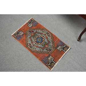 Vintage 150X240cm turc laine tapis Orange bleu rustique Patchwork Design plat tissage Latex pour salon décor 10mm - Product Image 4