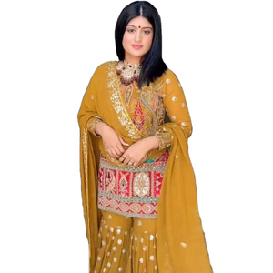 Nouvelle robe traditionnelle pakistanaise de qualité supérieure pour filles, tenue de soirée en georgette, costume fantaisie, designs de couture Salwar lancés - Product Image 1