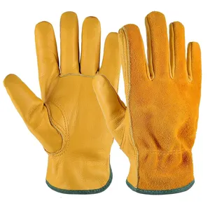 Sarung tangan kerja kulit kualitas terbaik sarung tangan Pertanian Taman sarung tangan kerja konstruksi sehari-hari untuk pria dan wanita