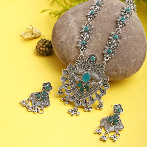 GS Green Turquoise Long Flower Peacock pour les occasions de fête - Product Image 1