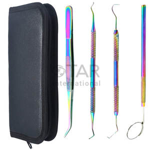 4 Pcs Multi Titanium Rainbow Color Dental Tarter Scraper Remover Set Hygiène Nettoyage Emballage de protection Medic Instruments - Product Image 2
