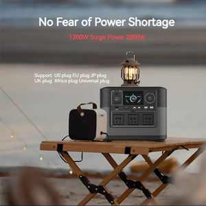 1200W Outdoor Silent Backup Power Supply Lithium Ion Portable Rechargeable <b>Solar</b> Power <b>Generator</b> Emergency Power Station Camping - Product Image 6
