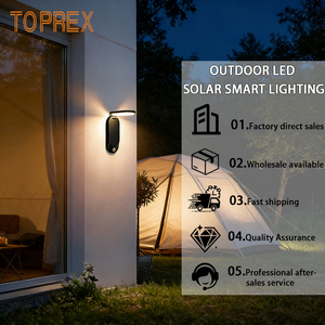 Lampe murale LED solaire pliable TOPREX avec détecteur de mouvement et étanchéité IP65, lumière blanche chaude pour porche et porte d'entrée - Product Image 3