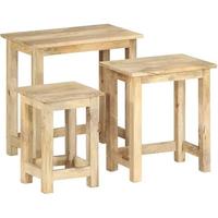 Meubles de salon modernes 3 pièces poufs en bois Tables d'appoint posant la table basse gigogne de l'exportateur indien