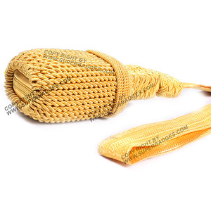 Vente en gros de nœuds de sabre de cérémonie tricotés à la main avec du matériel en or métallique et des nœuds d'épée croisés noirs et de fil métallique pour PC - Product Image 6