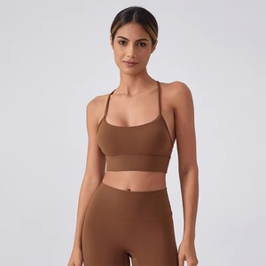 Latest Style <b>Ladies</b> Fitness Gym Yoga <b>Bra</b> Crop Tops Custom Logo Workout <b>Sports</b> <b>Bra</b> with Front Logo Wholesale Simple Exercise Tops - Product Image 6