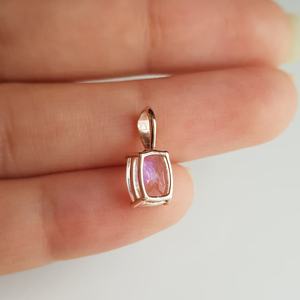 จี้เพชรพลอยแซฟไฟร์ทรงคุชชั่นทองคำแท้ 14k น้ำหนัก 1.3 กะรัต ของขวัญวันครบรอบสำหรับผู้หญิง พลอยประจำเดือนมิถุนายน สร้อยคอพลอย OEM - Product Image 2