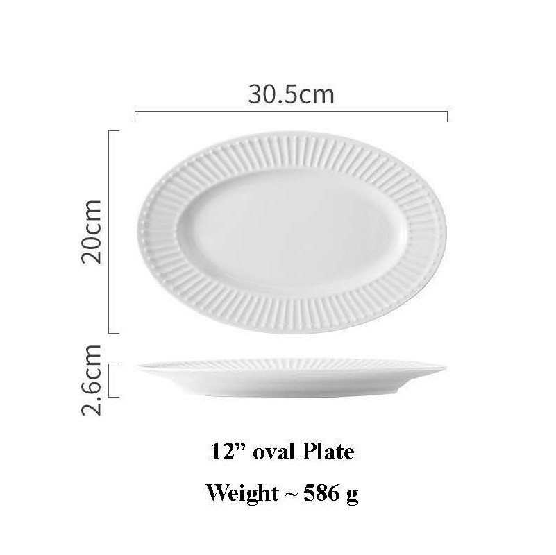 Assiette ovale de 12 pouces