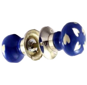 Bleu Coeur Motif Décoratif En Céramique Mortice Serrure Boutons De Porte Poignée Belle Couleur Bleue Armoires De Cuisine Tiroirs [MLH 129] - Product Image 1