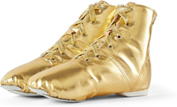 Nouvelles Chaussures de Danse de Qualité Supérieure Or et Argent pour Yoga et Danse du Ventre, à Semelle Souple, pour Gymnastique et Ballet, en Cuir Premium, Bottes Jazz Montantes