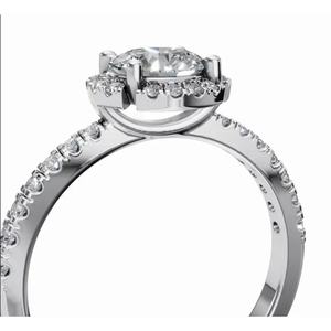 แหวนหมั้นเพชรทรงกลมแบบ Ever After ผลิตจากเพชรเลี้ยงในห้องปฏิบัติการ  ทอง 9k 14k 18k สีเหลือง ชมพู ขาว  งานฝีมือที่ยั่งยืนสำหรับเครื่องประดับเจ้าสาว - Product Image 3