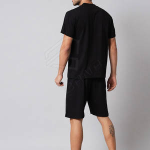 Conjuntos cortos para hombre, ropa de verano de diseño, chándal para hombre, conjunto de pantalones cortos, color negro, fabricado por Pakistán - Product Image 3