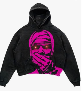 Custom Logo Winter Heavyweight 100% Cotton Solid Design Oversized Fleece Hoodies Embroidered <b>Strings</b> 450gsm Plain Blank Hoodie - Product Image 4