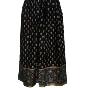 Jupes longues en rayonne à imprimé floral, design simple et élégant, taille élastique, vêtements décontractés pour femmes et filles - Product Image 1