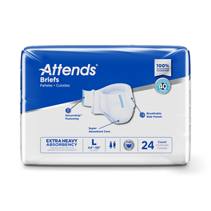 Serviettes hygiéniques extra absorbantes, taille L. Sac 24. Couches pour adultes anti-odeurs, pour incontinence (taille 44"-58") - Product Image 1