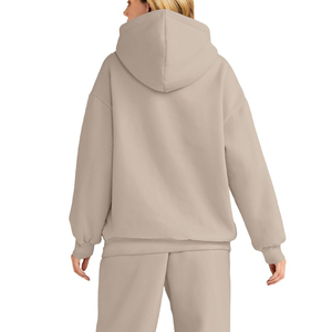 Pull à manches longues femmes sweats à capuche et sweat surdimensionné sweats à capuche personnalisés 100% coton goutte épaule Style sweats à capuche pour les femmes - Product Image 2