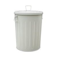 Poubelle en métal blanc galvanisé pour cuisine, maison, bureau, cantine, restaurant, intérieur, extérieur, stockage de déchets en provenance d'Inde