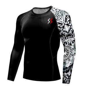 Camisa de compresión muscular sublimada, capa Base atlética ajustada para hombres, ropa para correr y ropa para correr, transpirable, personalizada - Product Image 6