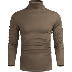 Vente chaude Personnalisé Hommes Pull À Col Roulé D'hiver Respirant Haute Élastique Tricoté Base Chemise Casual Vêtements D'hiver - Product Image 2