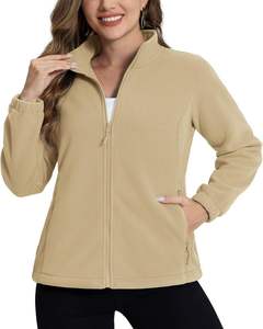 Chaqueta de invierno de talla grande para mujer, ligera, transpirable, Polar, con cierre de cremallera, bolsillos estampados, relleno de algodón para exteriores - Product Image 1