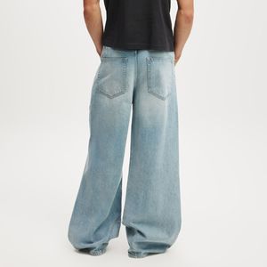 Pantalones Vaqueros Holgados de Pierna Ancha para Hombre, Estilo Urbano, Otoño, Detalle de Bordado, Botones, Letras - Product Image 4