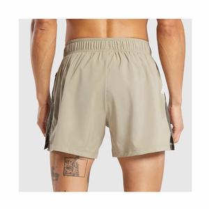 กางเกงขาสั้นเล่นยิมสำหรับผู้ชายกางเกงวิ่งแบบลำลองมีกระเป๋าระบายอากาศได้ดีมีซิปเอวยางยืดปิดสีพื้น - Product Image 5