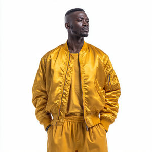 Chaqueta Bomber de Satén MA 1 para Hombre, Ropa de Abrigo de Invierno, Reversible, Color Personalizable en la Parte Delantera, Alta Calidad - Product Image 1