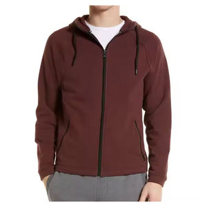 Wholesale Custom Design <b>Men's</b> Zip <b>Hoodie</b> Solid <b>Maroon</b> with Breathable 100% Cotton Fabric Heavy GSM Logo Customize for Winter - Product Image 1
