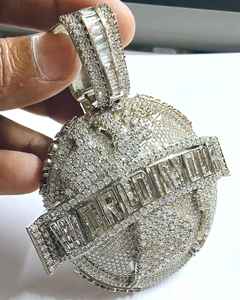 Colgante Hip Hop Personalizado Luxira Jewels para Hombre, Chapado en Rodio, Moissanita de Corte Brillante, Plata de Ley 925, Joyería Fina, Amuleto, Regalo - Product Image 4