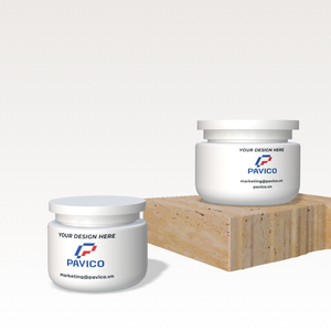 Pot en plastique PET de haute qualité Pavico Manufactory, 100 ml et 50 ml, avec couvercle en plastique de couleur personnalisée, certifié ISO 9001, pour crèmes cosmétiques - Product Image 4