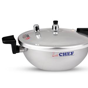 Meilleur autocuiseur 2 en 1 de 5 litres en aluminium écologique pour le gaz avec poignée en bakélite Karahi Pot Chef Brand - Product Image 6