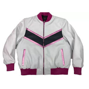 Logotipo personalizado de alta calidad de moda Casual de algodón polar hombre Collage Versity chaqueta de lana cuerpo de cuero mangas hombres Versity chaquetas - Product Image 6