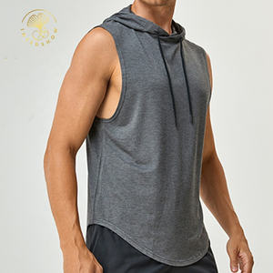 OEM Personnaliser Bambou Blanc Workout Fitness Gym Sans Manches Muscle Sports Musculation À Capuche Débardeurs Pour Hommes - Product Image 4