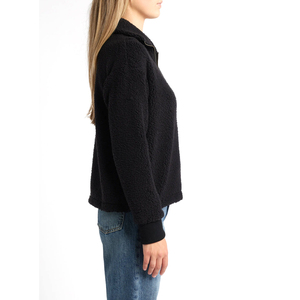 Fall Winter Outfit Plush Fluffy <b>Black</b> Jackets Thick Fuzzy <b>Cardigans</b> Zip up Hoodies <b>Long</b> Coat Women Sherpa Fleece Jacket - Product Image 3