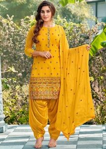 Ropa étnica india pakistaní lista para usar Patiala Salwar Kameez trajes vestido de mujer en estilo turco a un precio razonable - Product Image 6