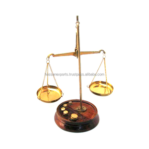 Brass trọng lượng Quy mô trên cơ sở gỗ hải lý cổ cân bằng trọng lượng Quy mô làm việc gram trọng lượng Quy mô lâu đời nhất chủ đề giá thấp - Product Image 5