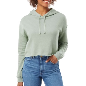 Nouveau style de sweat-shirt court pour femmes, vêtements décontractés en tissu polaire, sweat-shirts pour femmes avec deux poches latérales, sweat-shirt RSW - Product Image 6