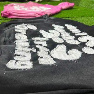 Fabrication de patchs en détresse Sweats à capuche Couleur personnalisée Logo personnalisé Casual Distressed Patches Hoodie - Product Image 5