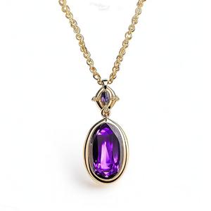 Nuevo diseño 925 Plata lujo dama COLLAR COLGANTE CADENA DE TENIS collar 18K chapado en oro - Product Image 3