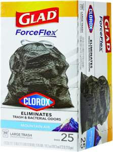 Sacs poubelle biodégradables Glad Force Flex Heavy Duty, grand format, parfum montagne, avec cordon de serrage (>100 sacs) - Product Image 6