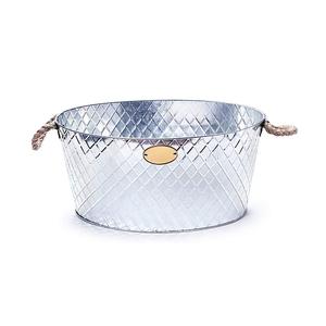 Refroidisseur de vin en relief côtelé Design rond en métal en acier inoxydable, baignoire à boissons de luxe en métal en acier inoxydable refroidisseur de vin - Product Image 2