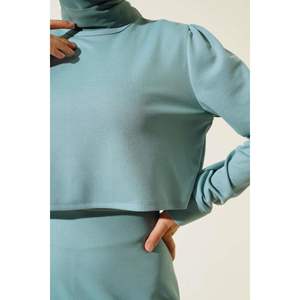 Conjunto de 2 piezas con mangas y falda, color menta - Product Image 4