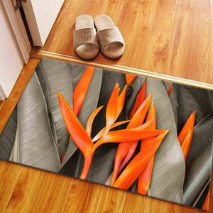 Tapis imprimé feuilles d'oranger - Tapis moderne, Tapis cadeau de pendaison de crémaillère, Tapis de chambre, Tapis en chenille - Product Image 1