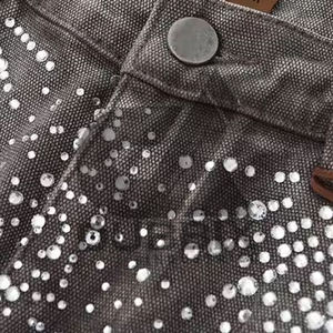 Shorts en jean pour homme à taille mi-haute 100 % coton de haute qualité, multi-poches, séchage rapide et respirant, avec logo personnalisé, marque privée - Product Image 3