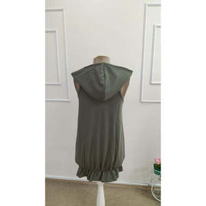 Jane's Women's Hooded Off-Shoulder <b>Ruffled</b> Hem Short Modal <b>Dress</b> - Casual Loose Fit Mini Length Summer Spring Fashion - Product Image 5